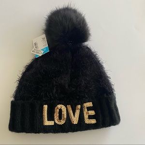 The Children’s Place Black Fuzzy Faux Fur Hat